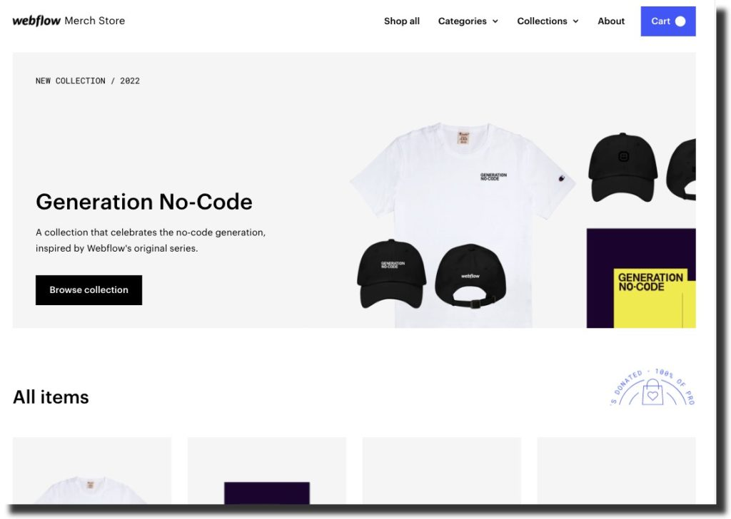 Webflow Merch Store
