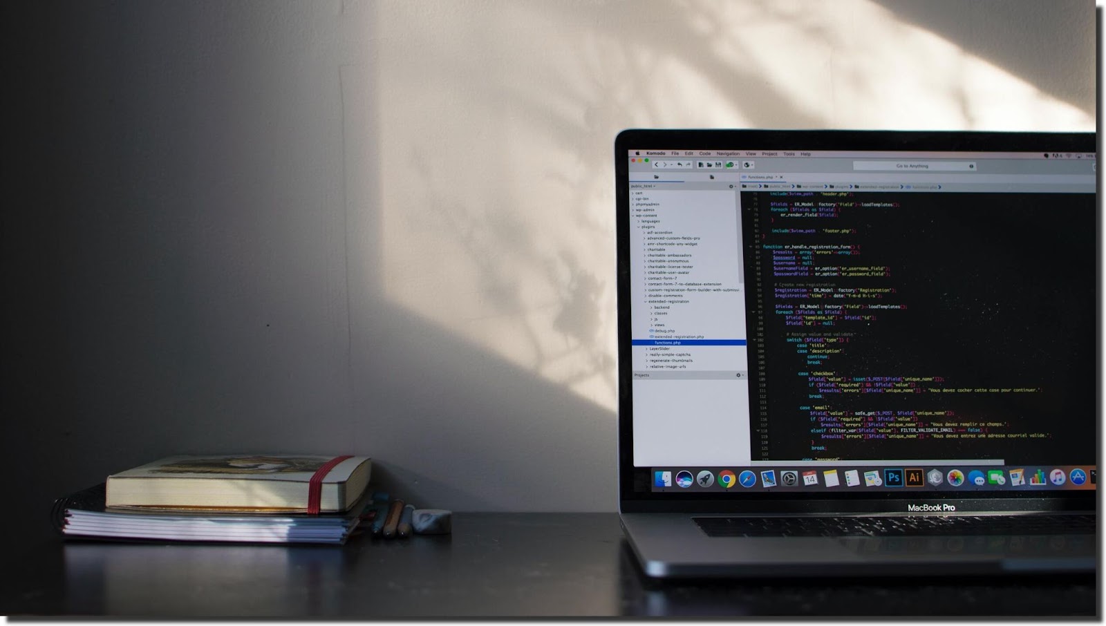 MacbookPro showing programming language