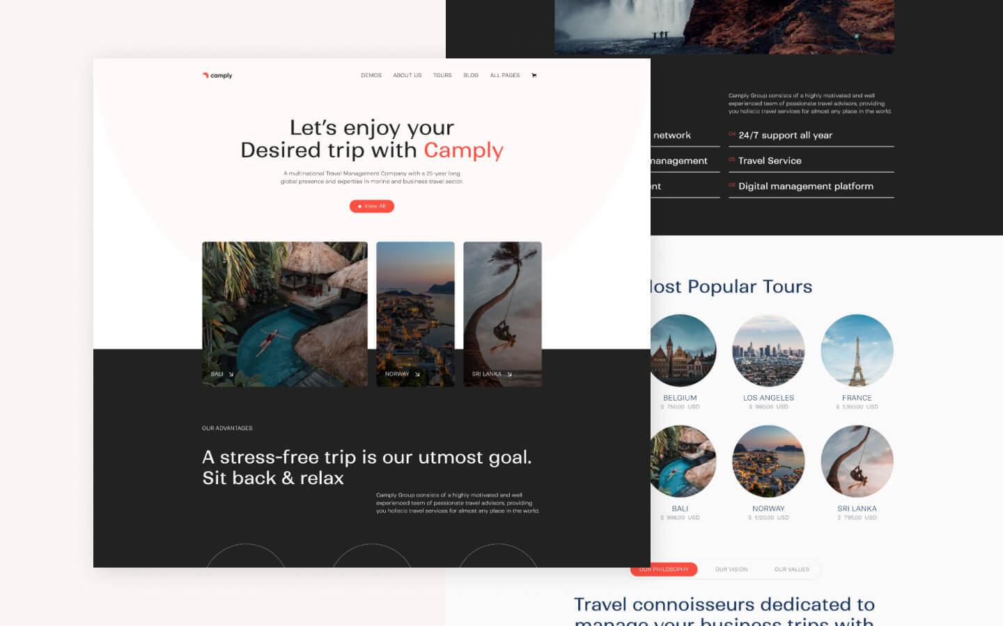 Camply 128 - Travel and Tourism Website Template