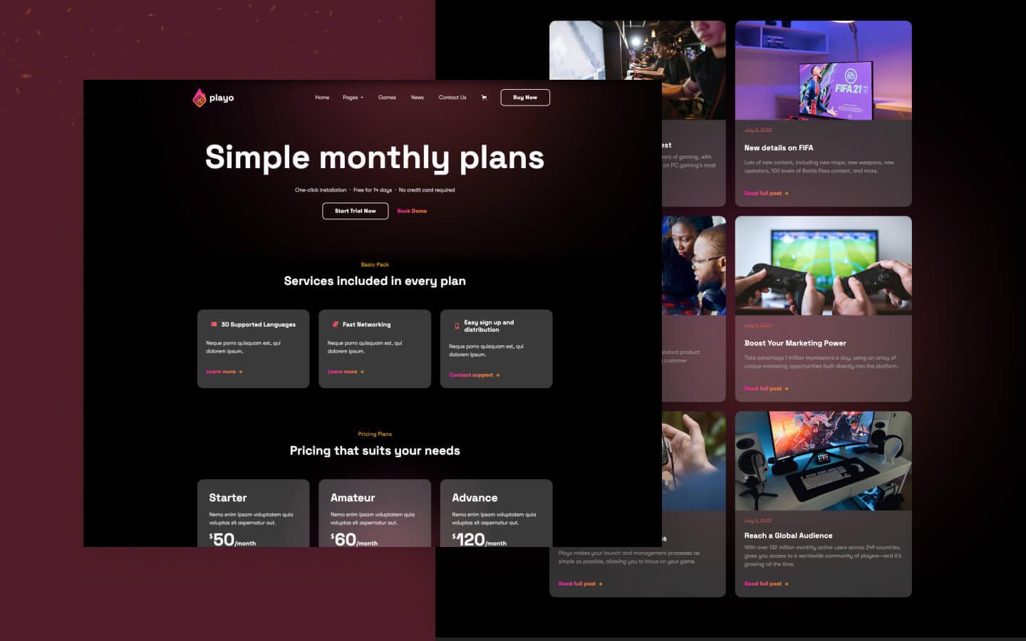 Playo 128 - Game Website Template