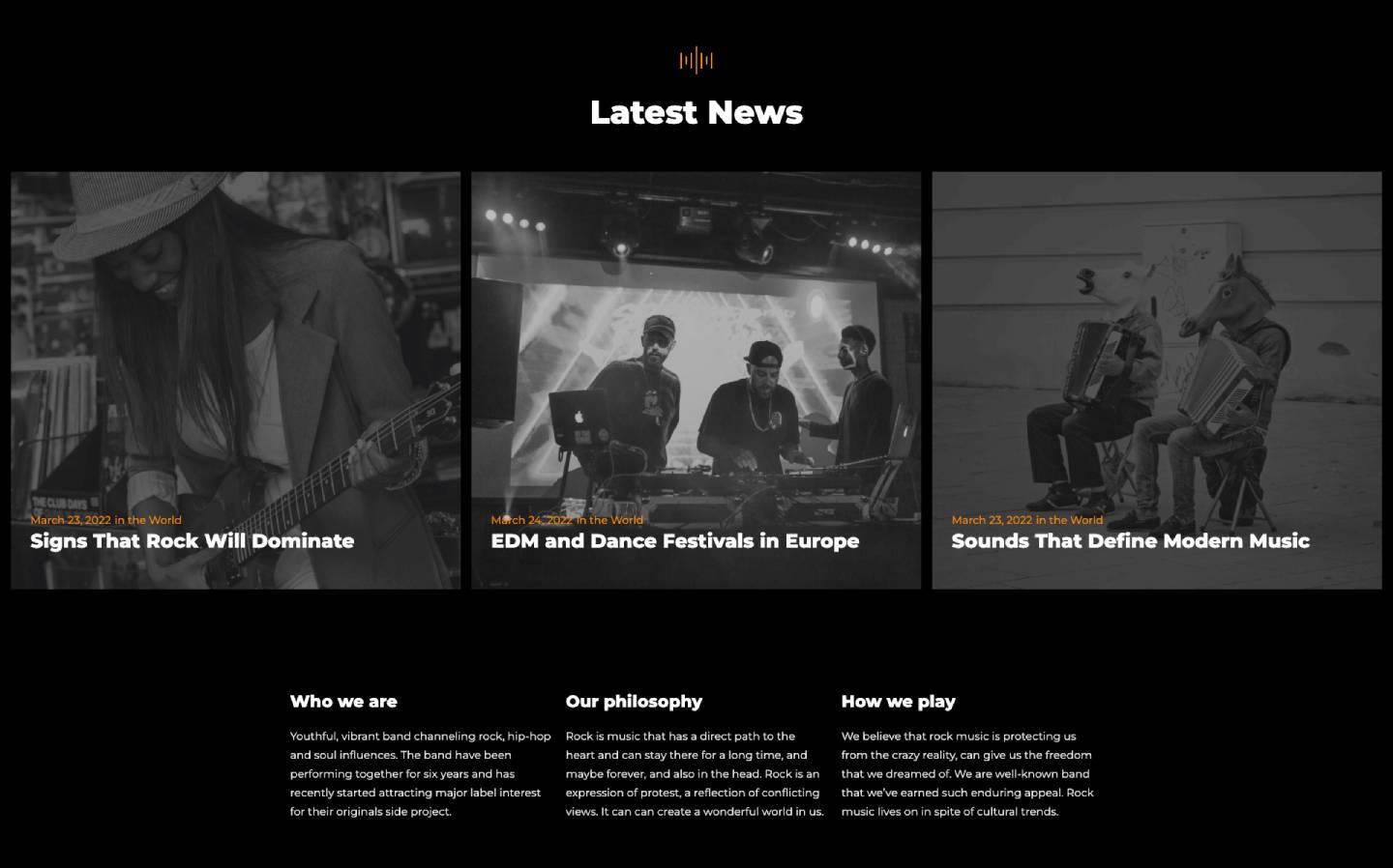 Noize 128 - Music Website Template