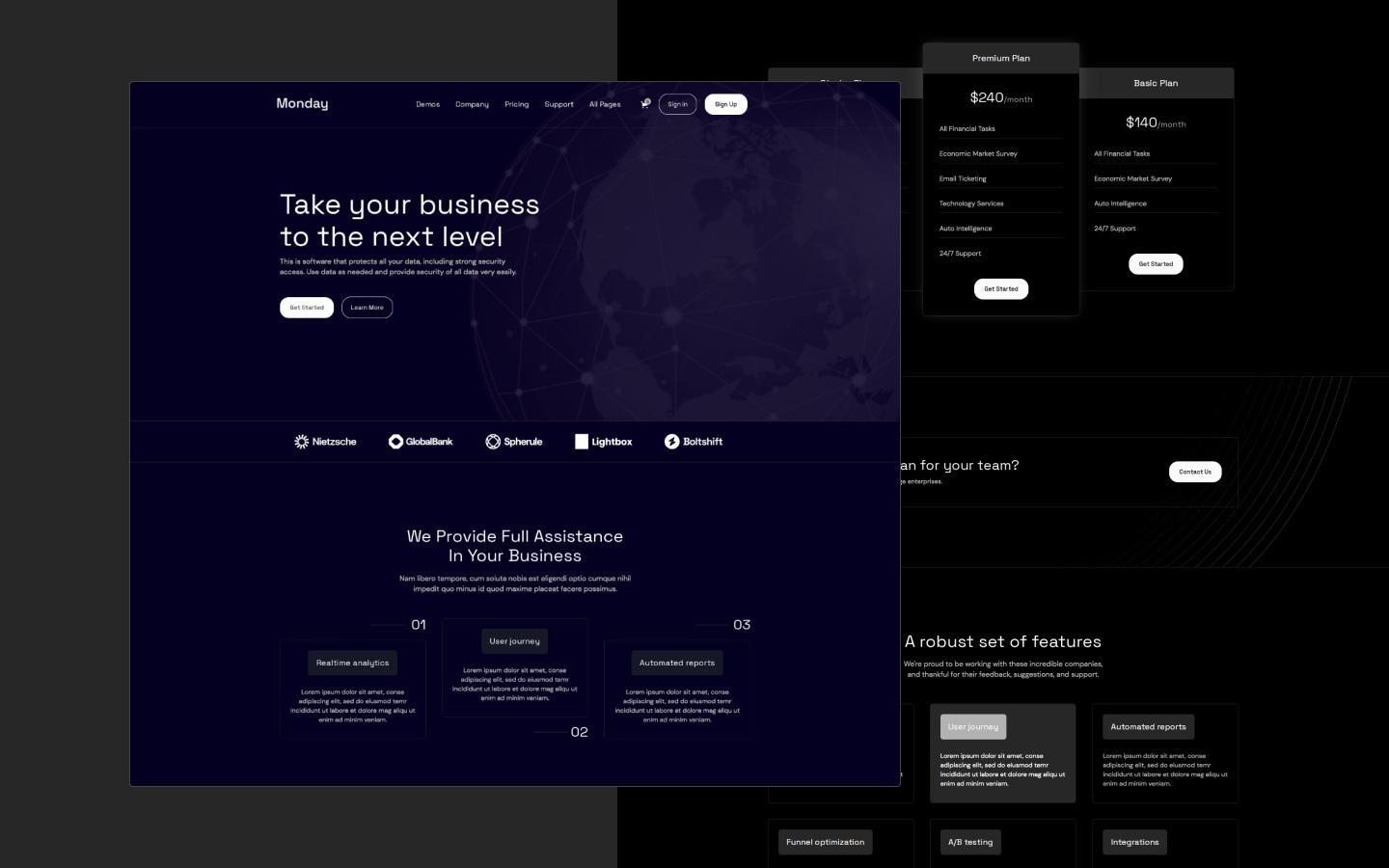 Monday 128 - SaaS Website Template