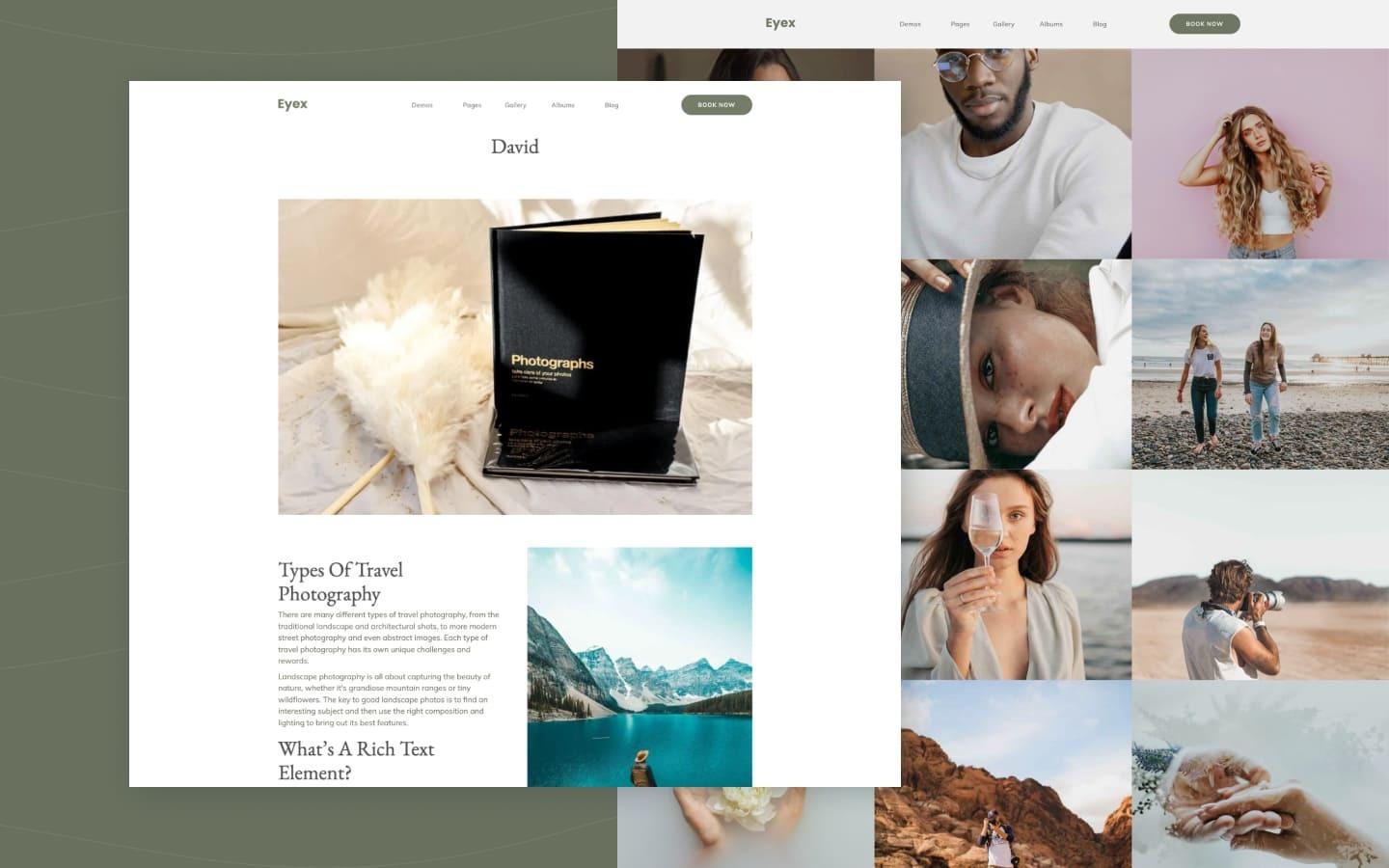 Eyex 128 - Photography Website Template