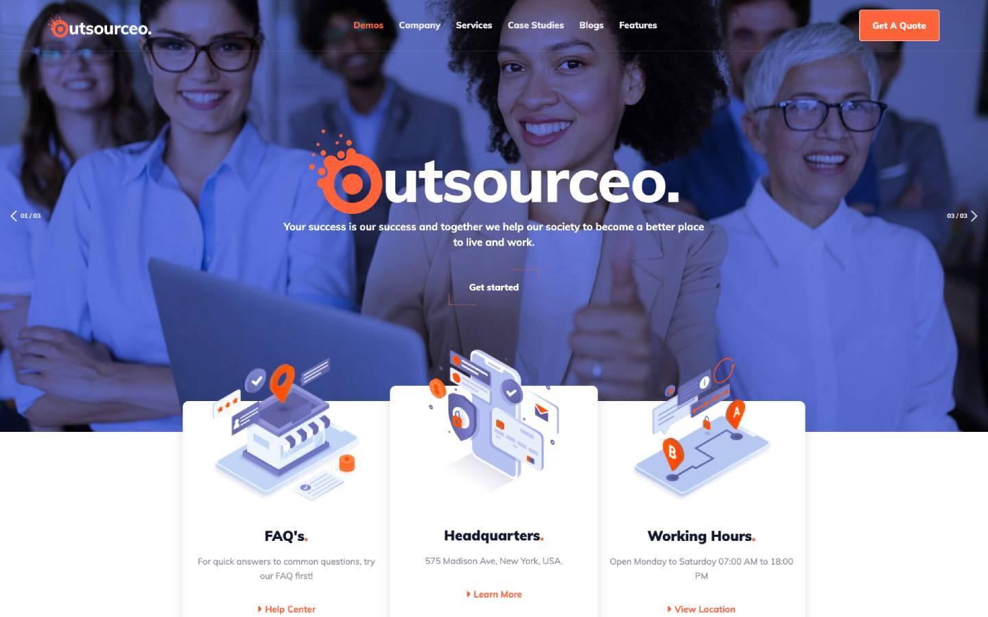Outsourceo 128 - IT company Website Template