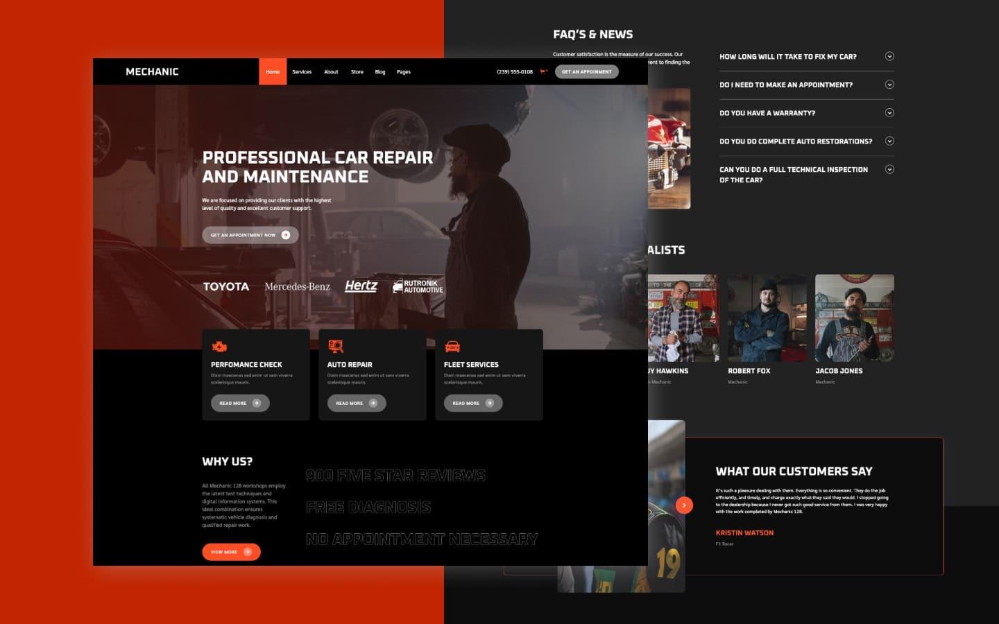 Mechanic 128 - Cars and Automotive Website Template