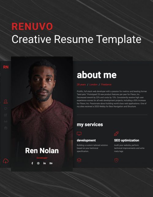 Renuvo 128 - Resume Website Template