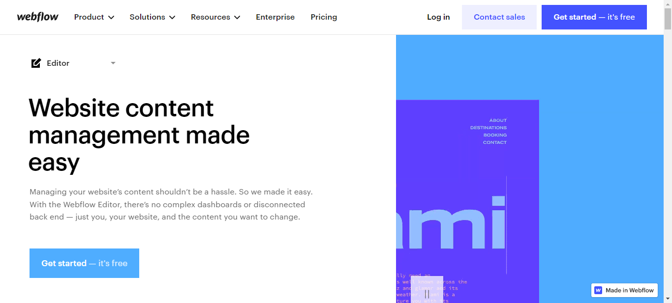 Webflow Editor screenshot