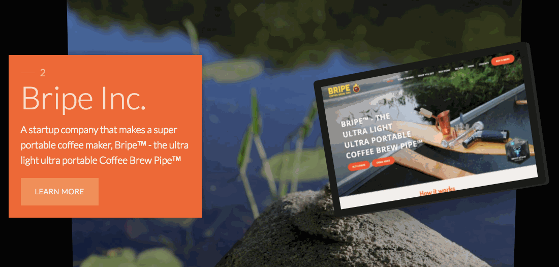 animated elements in Aaron Rudyk's portfolio website