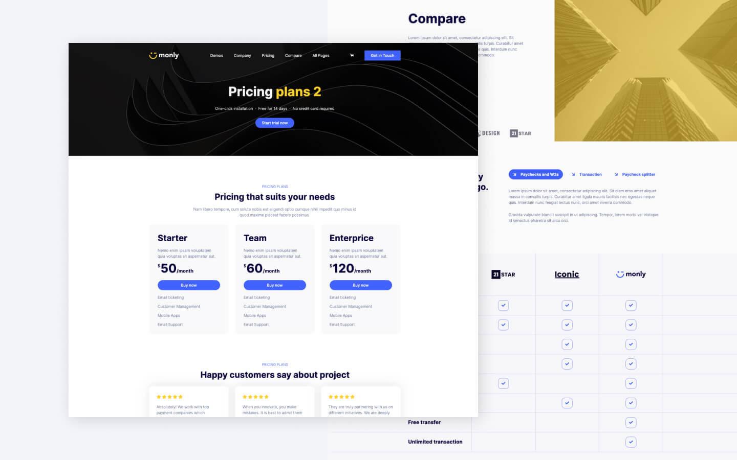 Monly 128 - SaaS Website Template
