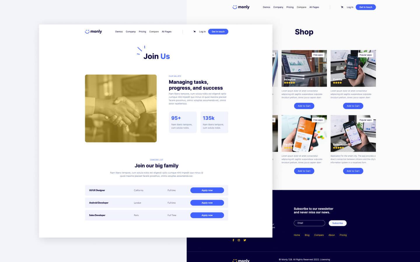 Monly 128 - SaaS Website Template