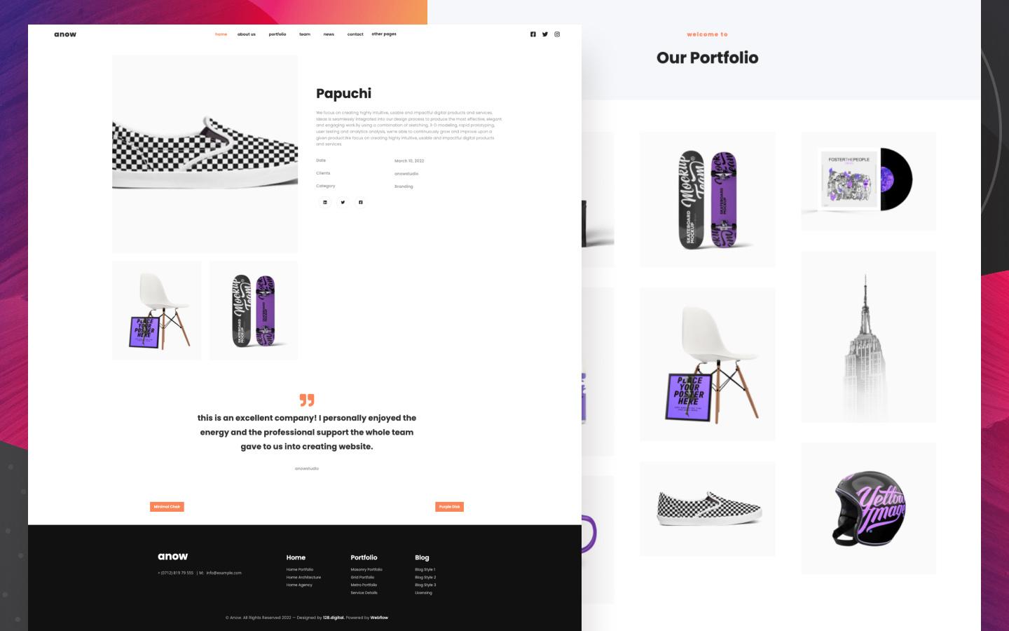Anow 128 - Portfolio Website Template