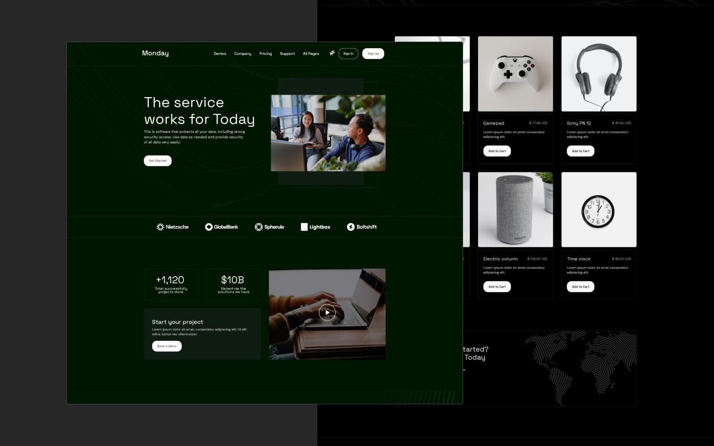 Monday 128 - SaaS Website Template