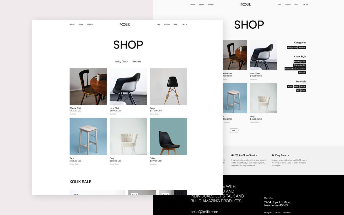 Kolik 128 - E-commerce Furniture Website Template