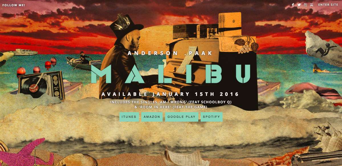 Anderson Paak site rebuild website interface