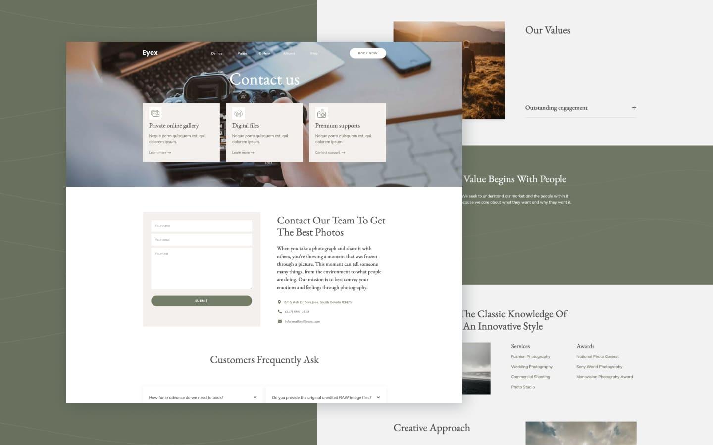 Eyex 128 - Photography Website Template