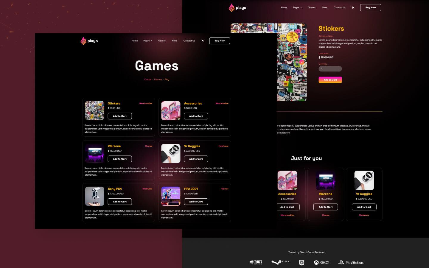 Playo 128 - Game Website Template