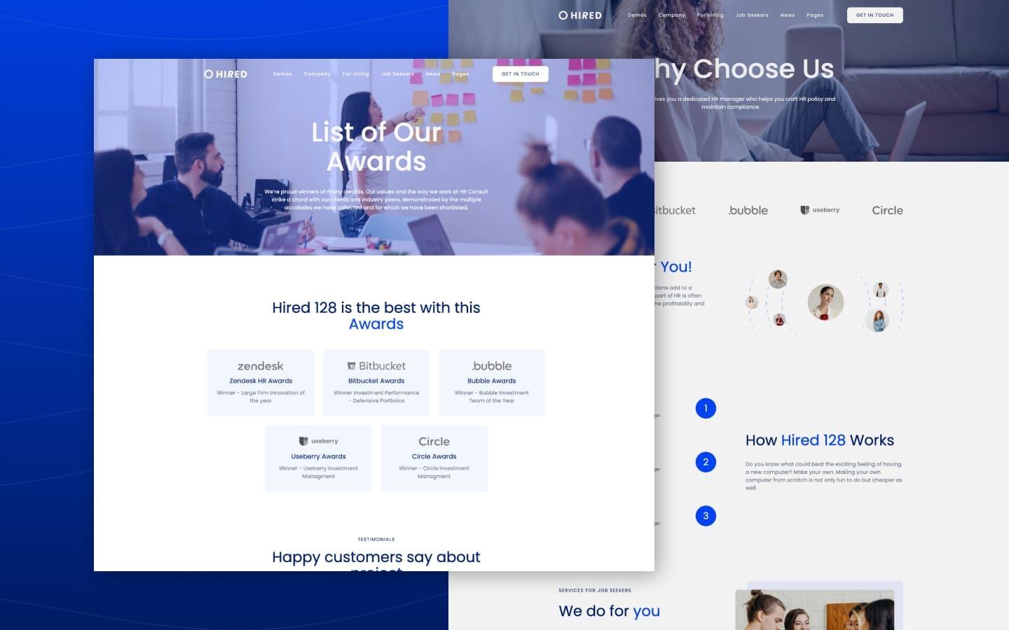 Hired 128 - HR and Recruiting Website Template