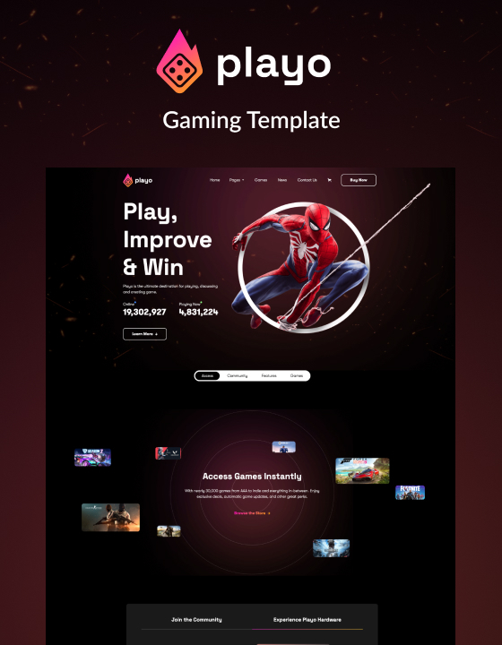 Playo 128 - Game Website Template