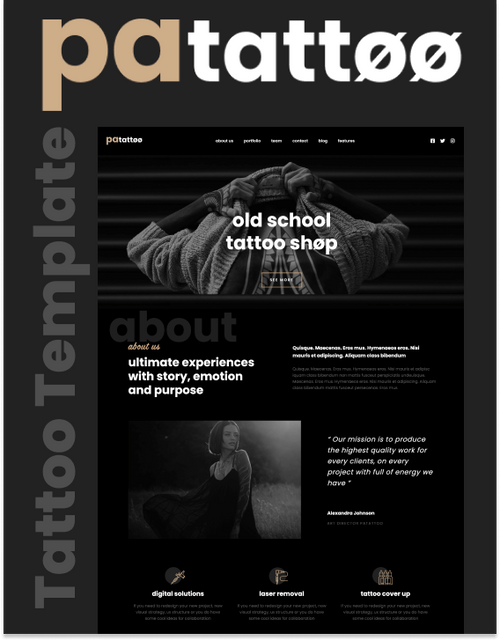 Patattoo 128 - Tattoo Website Template