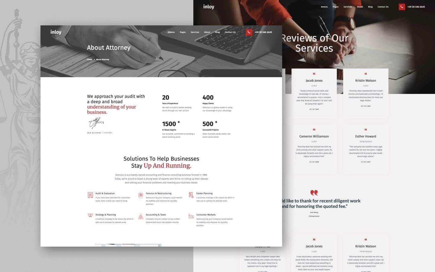 Inloy 128 - Lawyer and Attorney Website Template