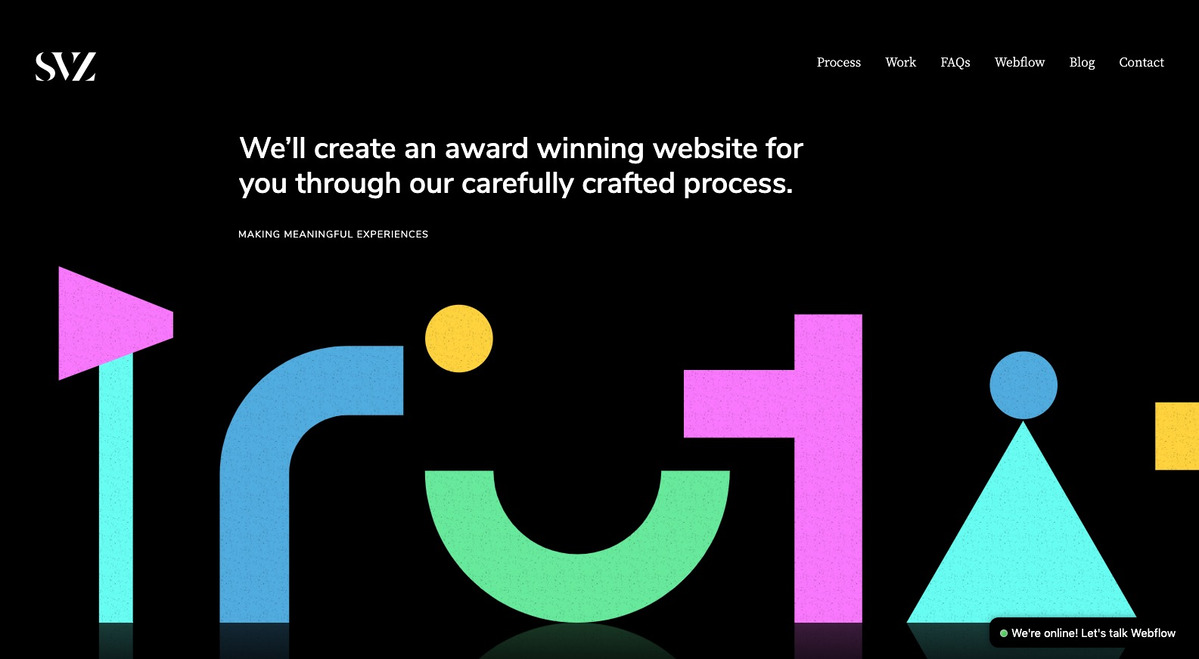 SVZ Design website interface 
