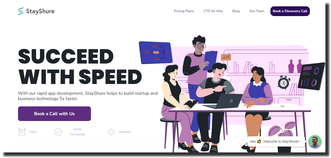 Homepage of website StayShure