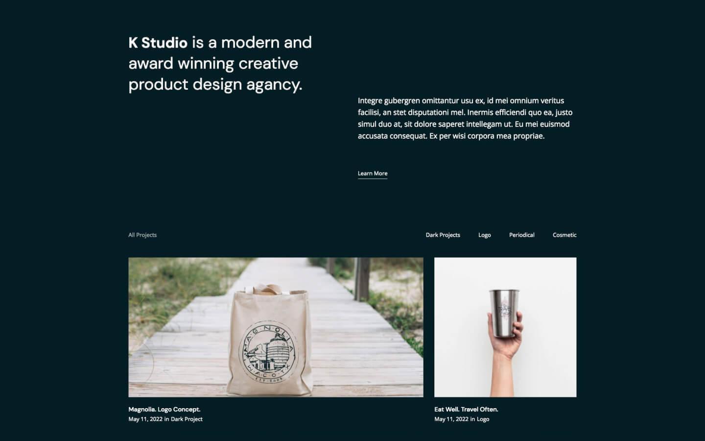 K 128 - Agency and Portfolio Website Template