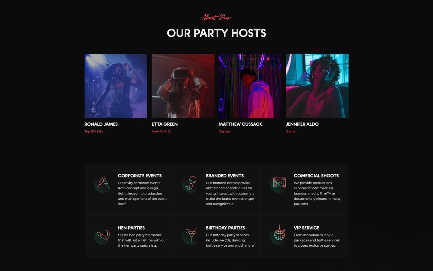 Night Club 128 - Night Club and DJ party Website Template