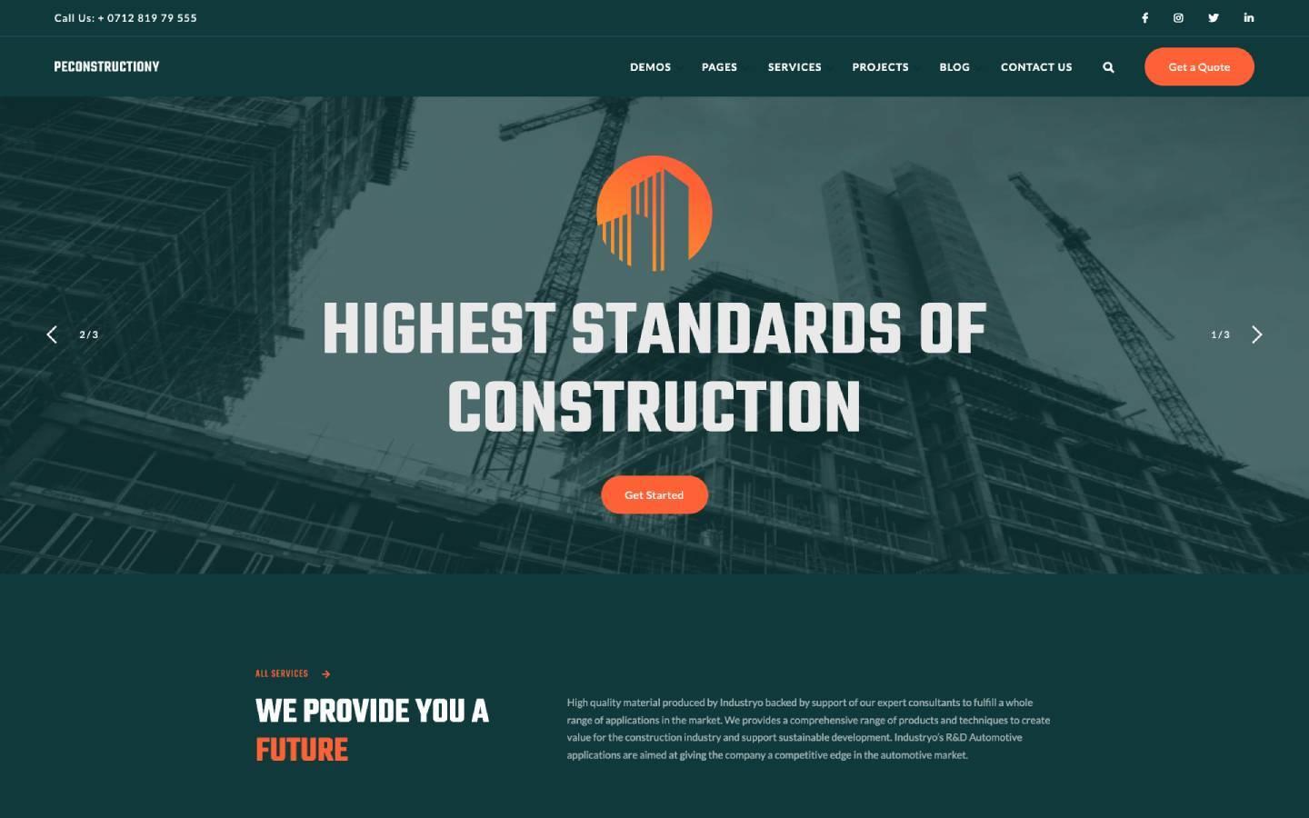 Peconstructiony - Construction and Industry Website Template