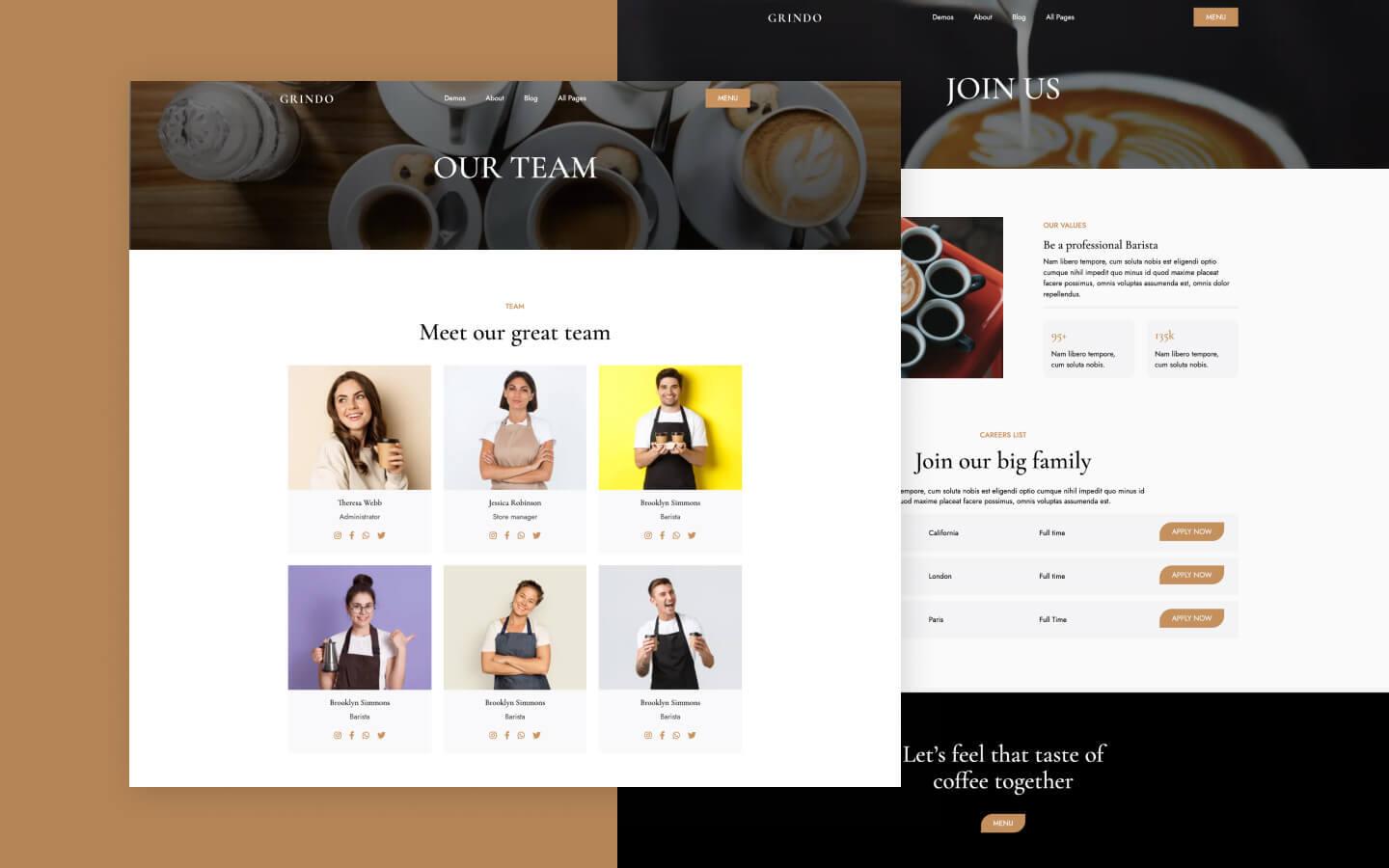 Grindo 128 - Coffee Shop Website Template