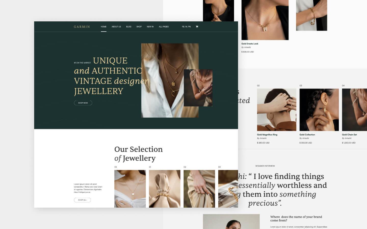 Garmin 128 - Jewelry Website Template