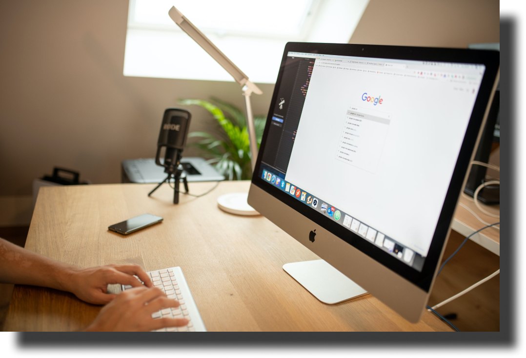 google search on computer screen