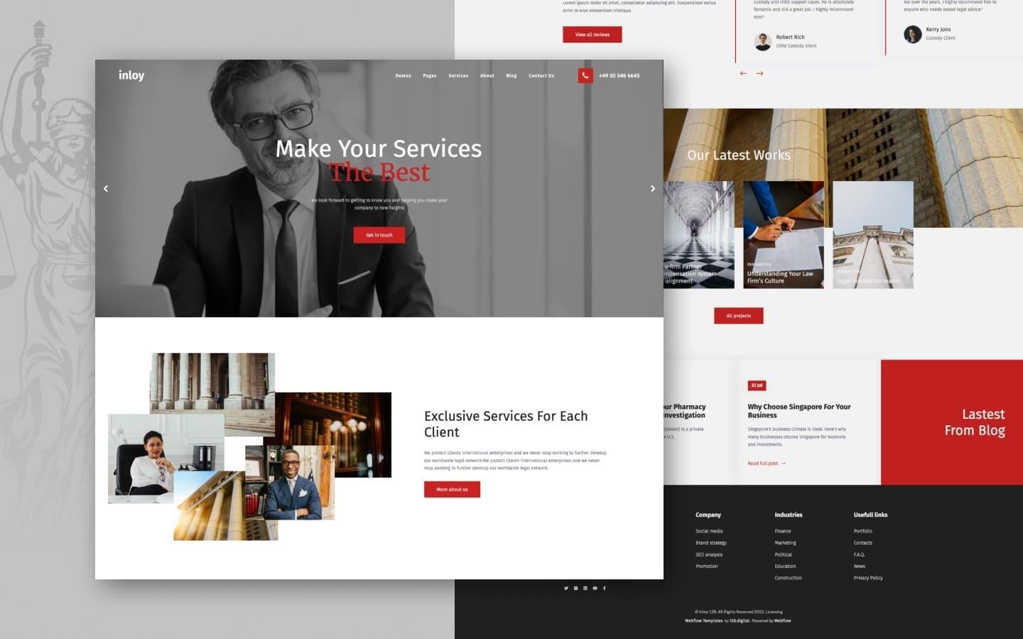 Inloy 128 - Lawyer and Attorney Website Template