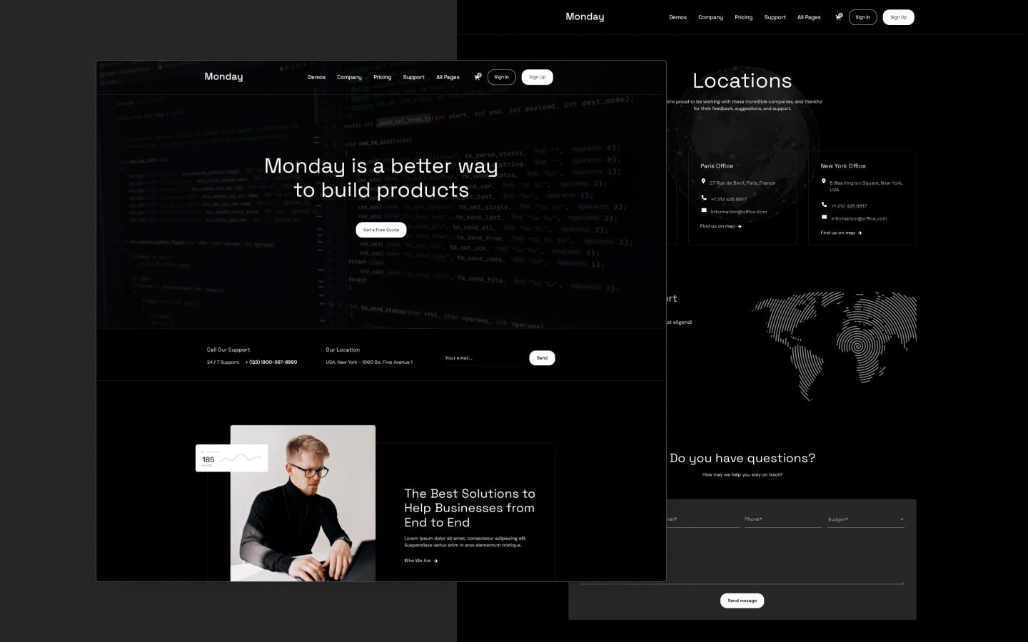 Monday 128 - SaaS Website Template