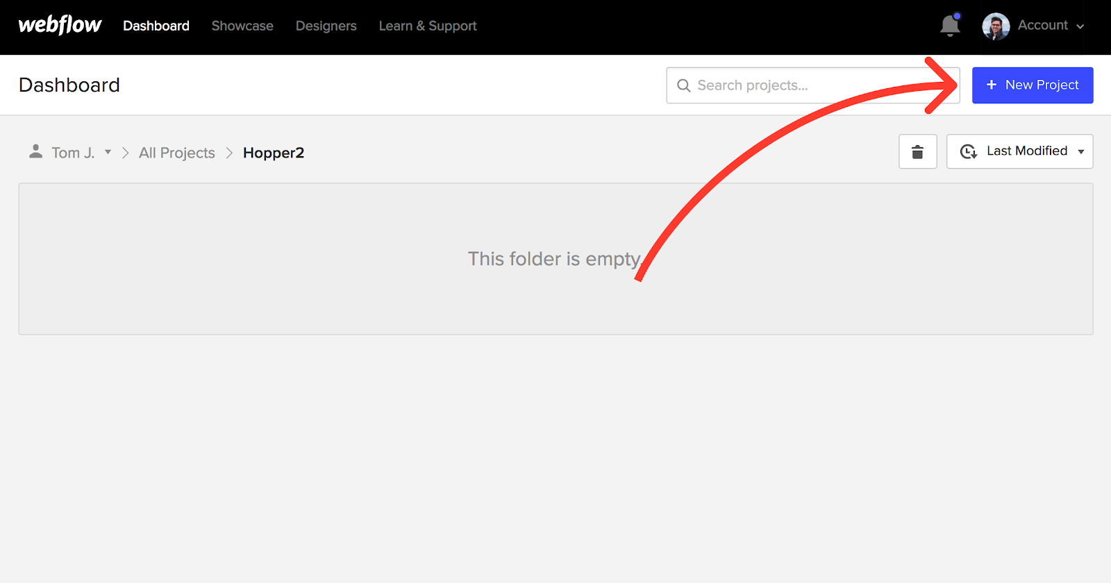 webflow dashboard