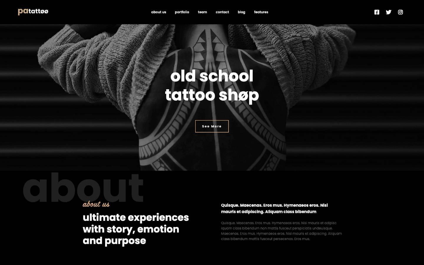 Patattoo 128 - Tattoo Website Template
