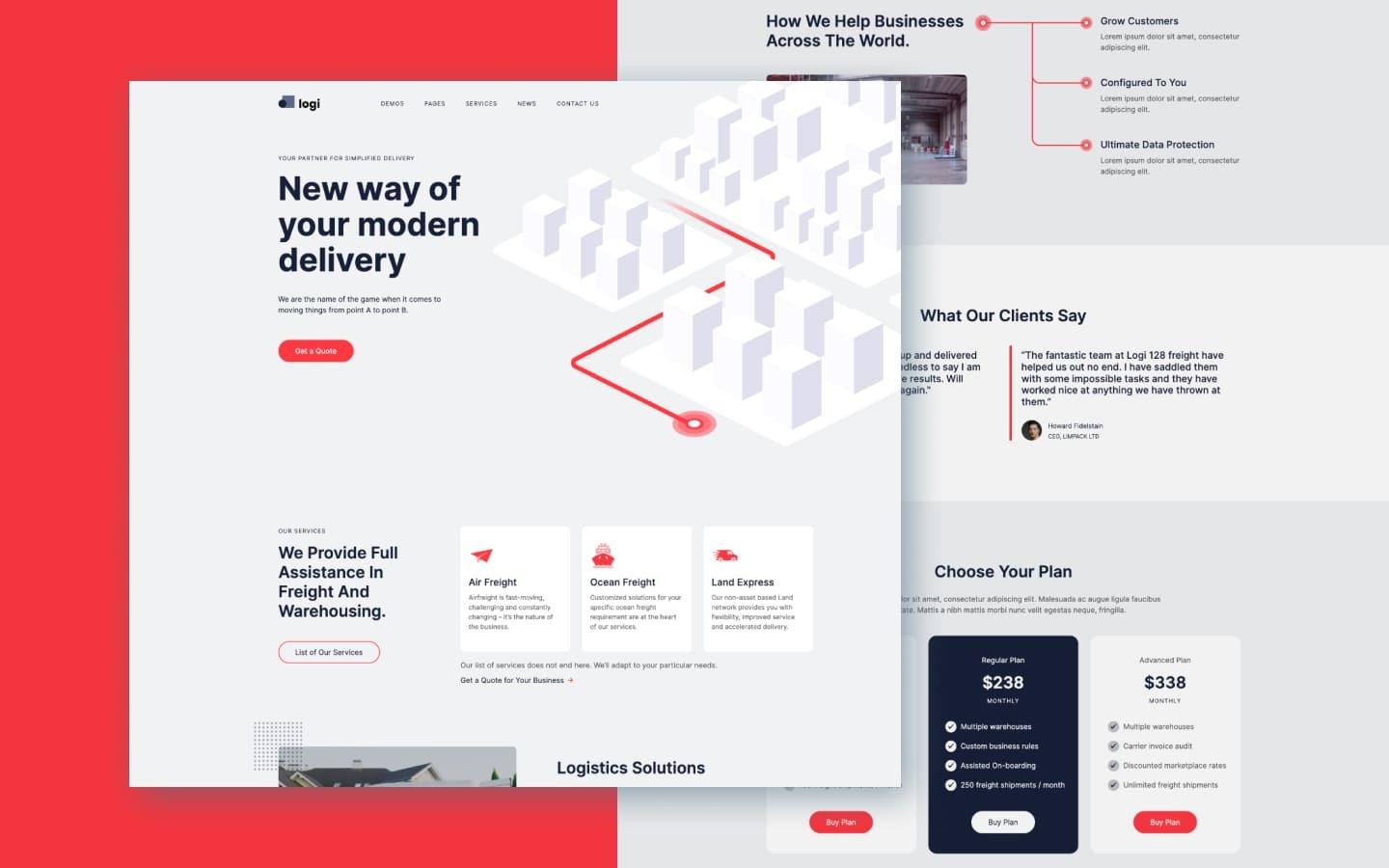 Logi 128 - Transportion and Logistics Website Template