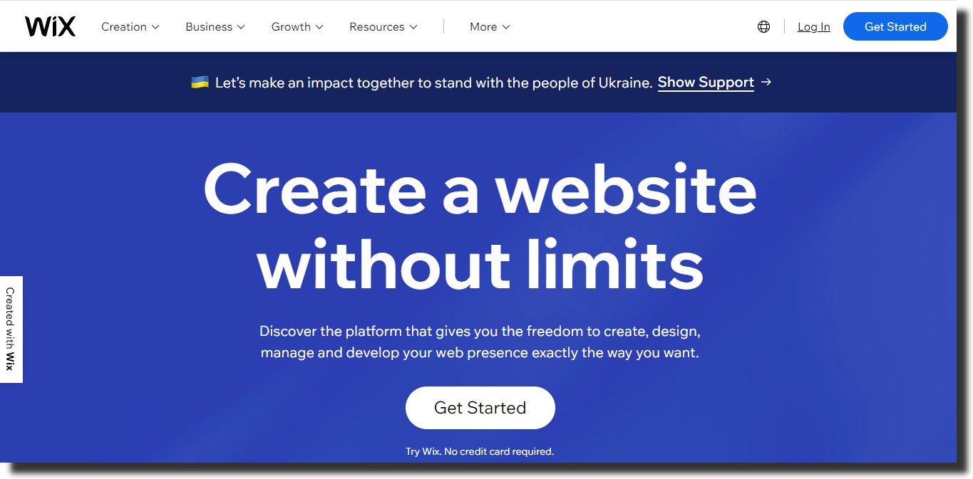  homepage-of-Wix‍