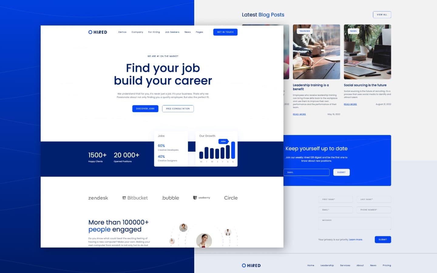 Hired 128 - HR and Recruiting Website Template