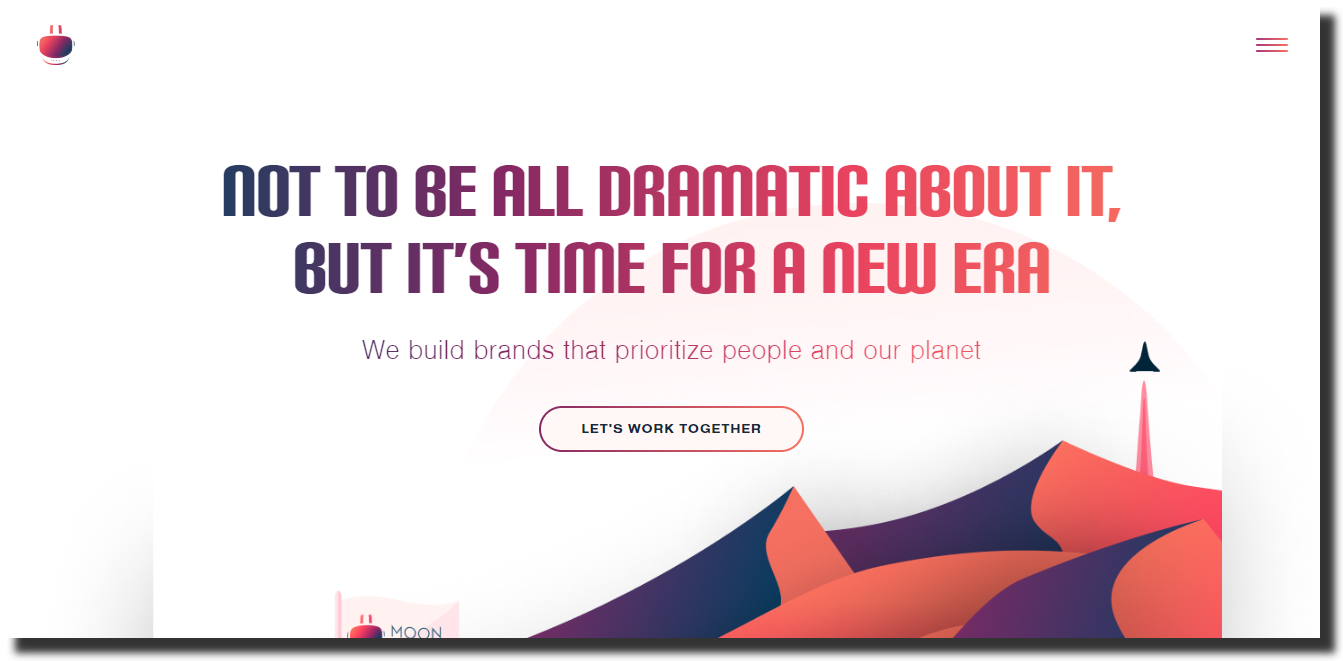 Homepage of website Moon March