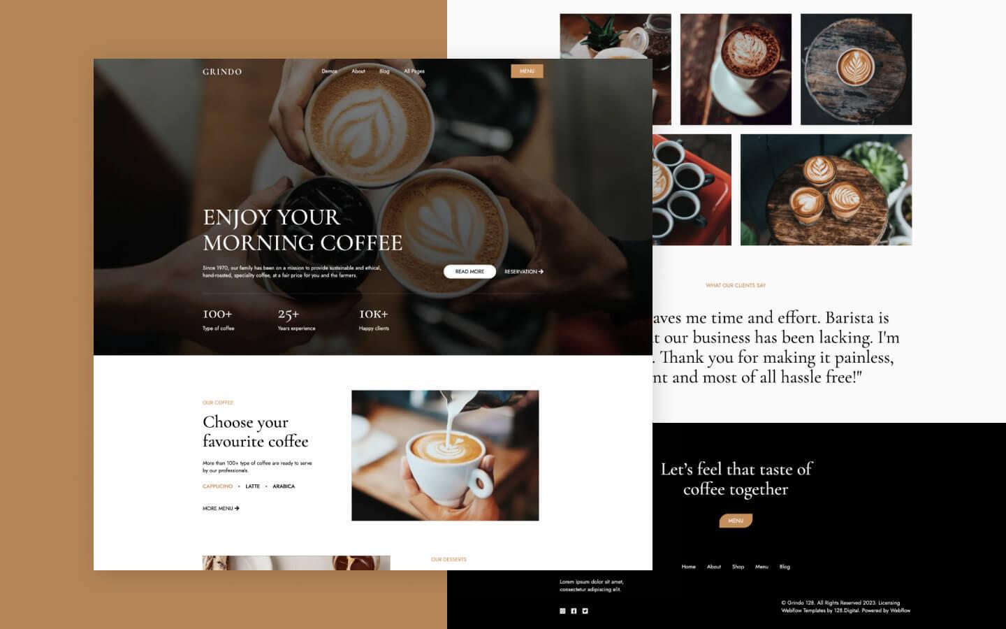 Grindo 128 - Coffee Shop Website Template