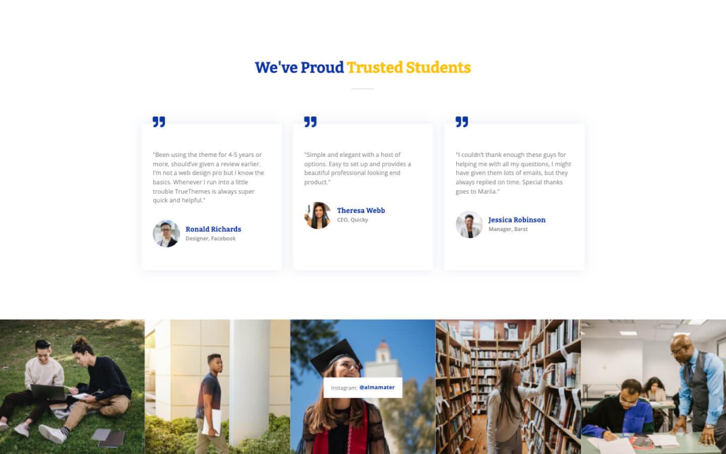 Alma Mater 128 - Education and Learning Website Template