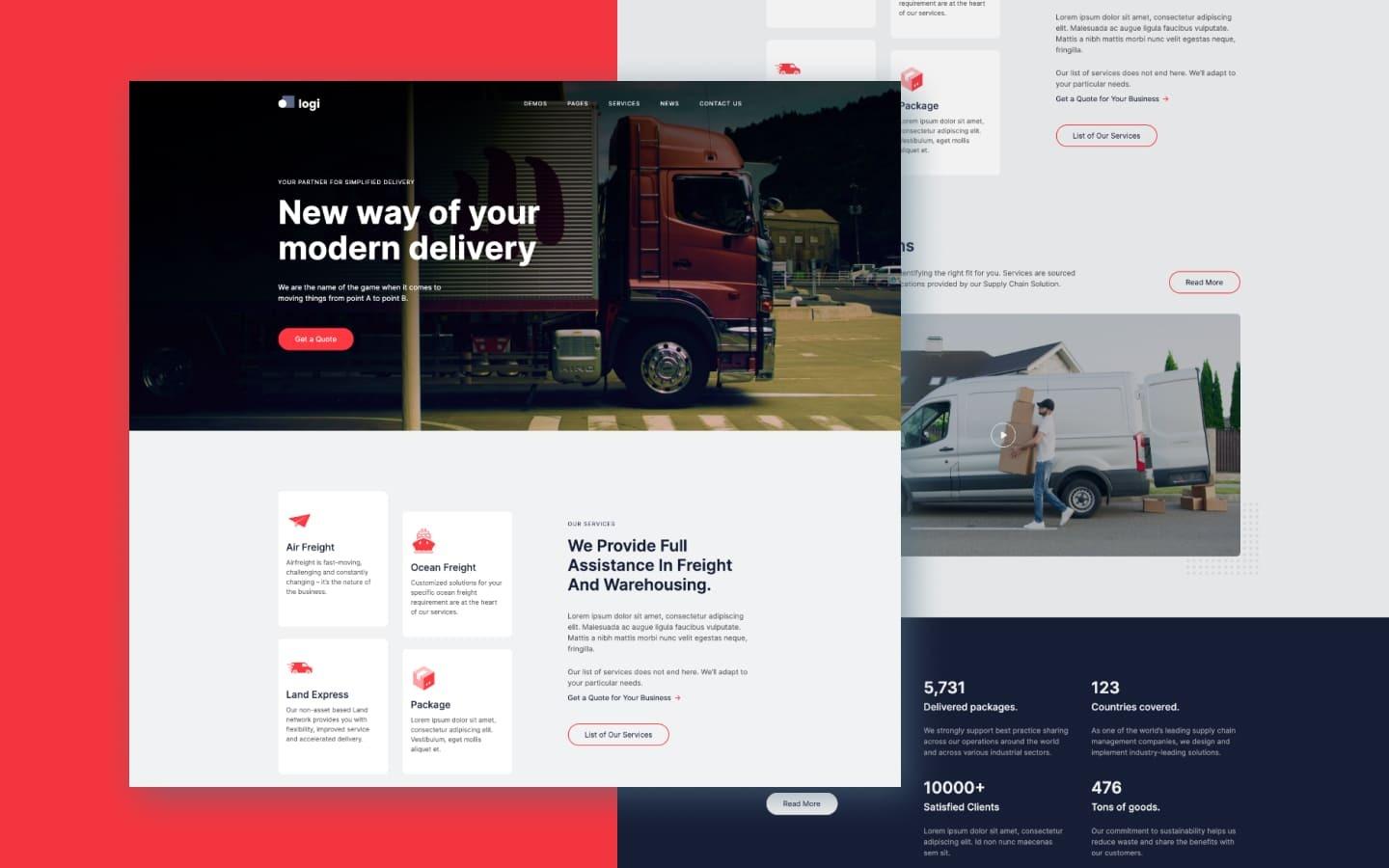 Logi 128 - Transportion and Logistics Website Template