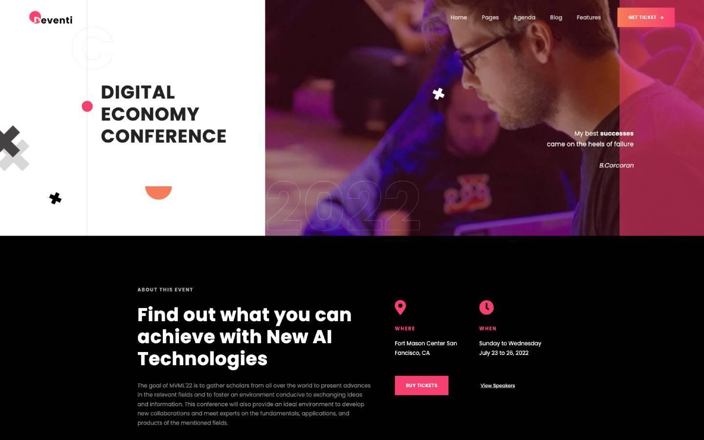Deventi 128 - Event and Conference Website Template
