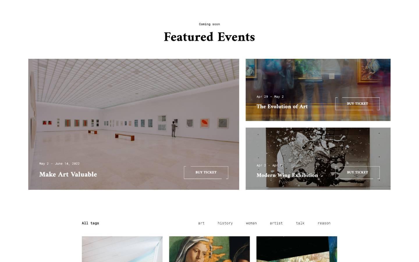 Art Gallery 128 - Museum Website Template