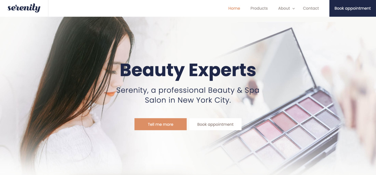 Serenity webflow landing page