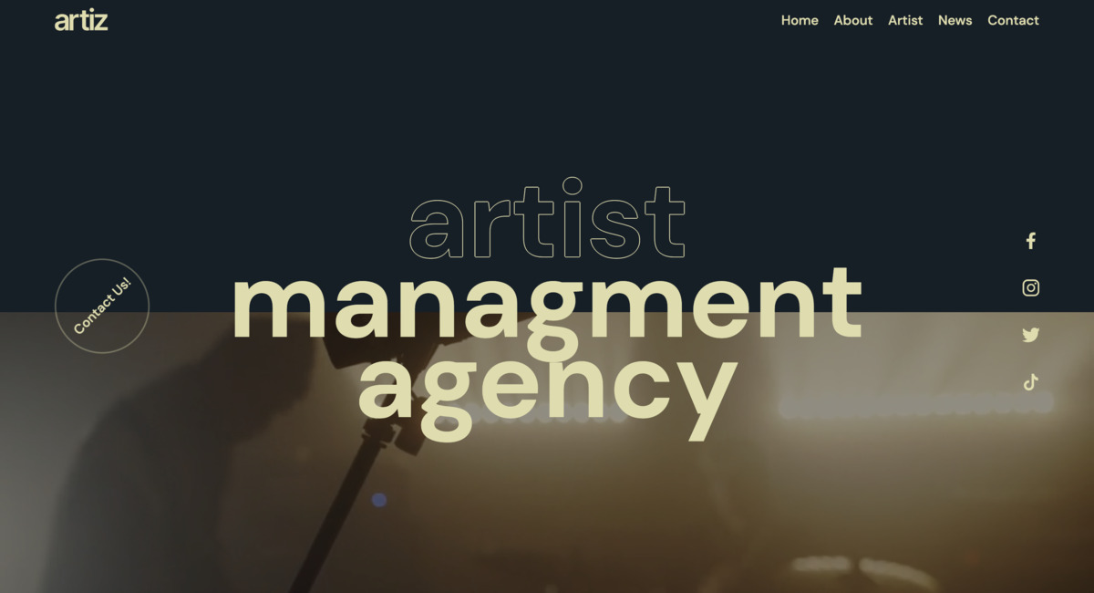 Artiz Banner with Video on the Background