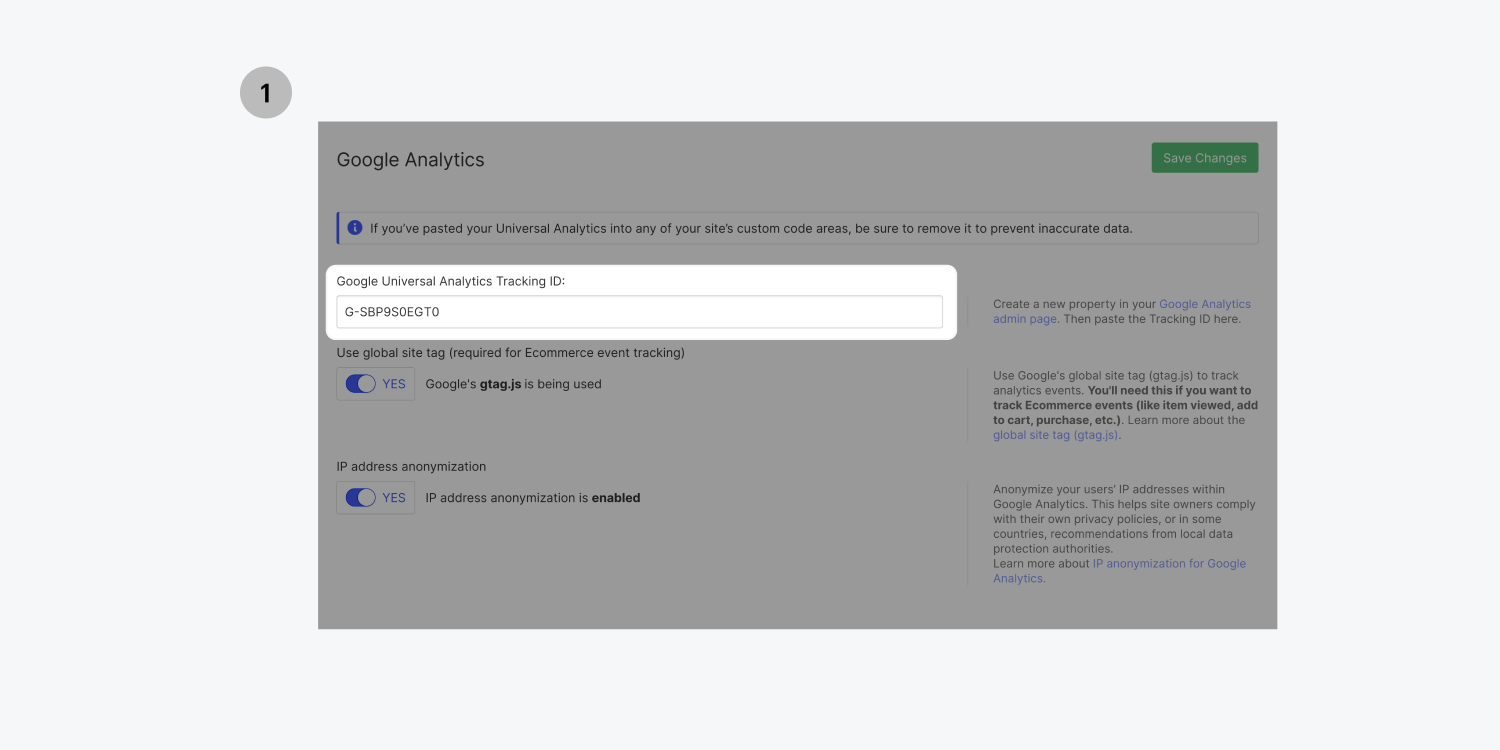 google analytic tracking id on webflow