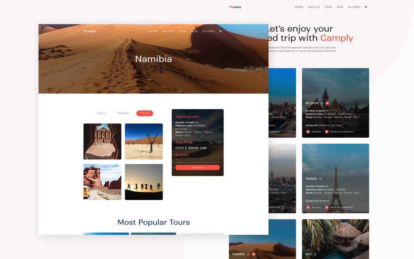 Camply 128 - Travel and Tourism Website Template