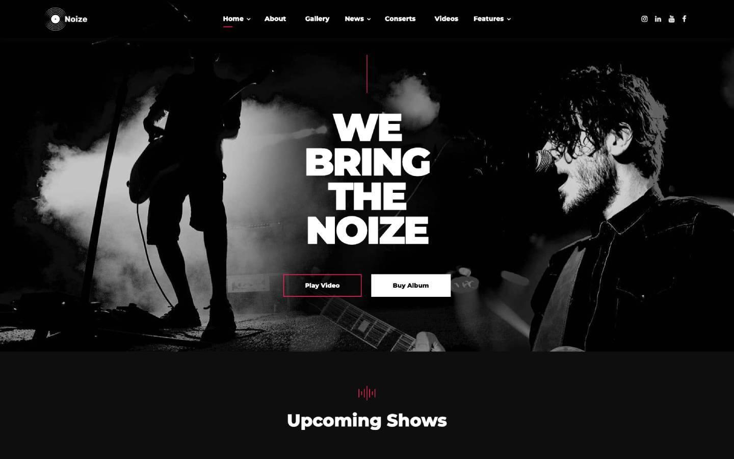 Noize 128 - Music Website Template